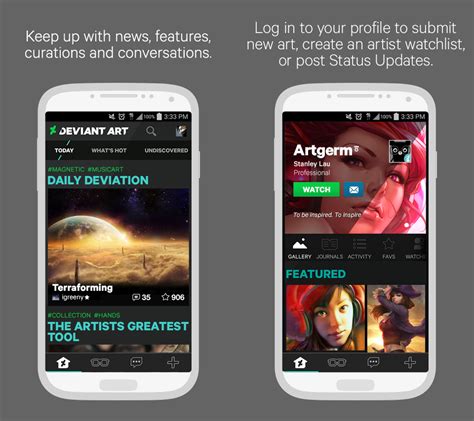 deviantart mobile app.